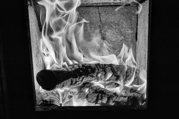Legna Ardere Bruciata Una Stufa — Foto Stock