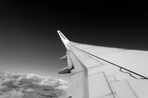 Itália Sicília Janeiro 2015 Avião Sobrevoando Paisagem Siciliana Editorial — Fotografia de Stock