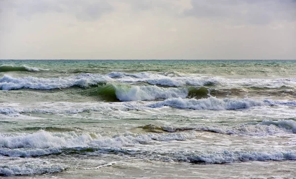 Italia Sicilia Sicilia Canal Mar Mediterráneo Agitado Día Tormenta —  Fotos de Stock