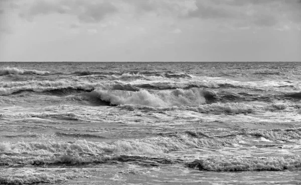 Italia Sicilia Sicilia Canale Mare Mediterraneo Mosso Una Giornata Tempestosa — Foto Stock