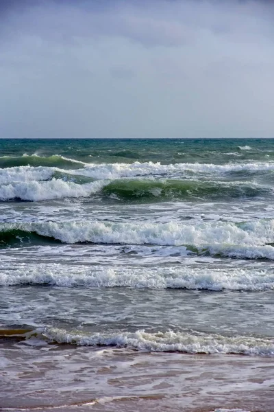 Italien Sizilien Kanal Von Sizilien Raues Mittelmeer Einem Stürmischen Tag — Stockfoto