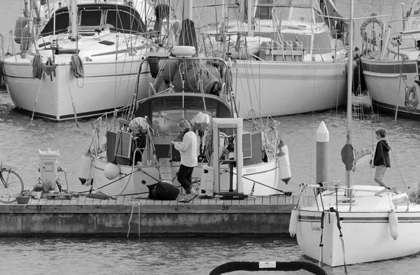 Italie Sicile Méditerranée Marina Ragusa Province Raguse Décembre 2020 Personnes — Photo
