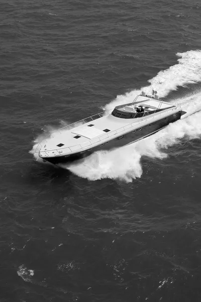 Italie Mer Méditerranée Vue Aérienne Des Personnes Sur Yacht Luxe — Photo