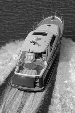 İtalya, Fiumicino (Roma), 12 Mart 2007, Newport 46 ABATI YACHTS lüks yat, hava manzaralı - EDITORIAL