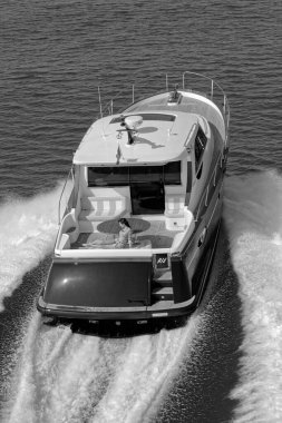 İtalya, Fiumicino (Roma), 12 Mart 2007, Newport 46 ABATI YACHTS lüks yat, hava manzaralı - EDITORIAL