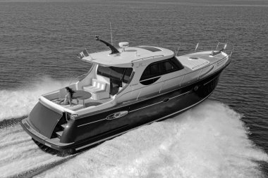 İtalya, Fiumicino (Roma), 12 Mart 2007, Newport 46 ABATI YACHTS lüks yat, hava manzaralı - EDITORIAL