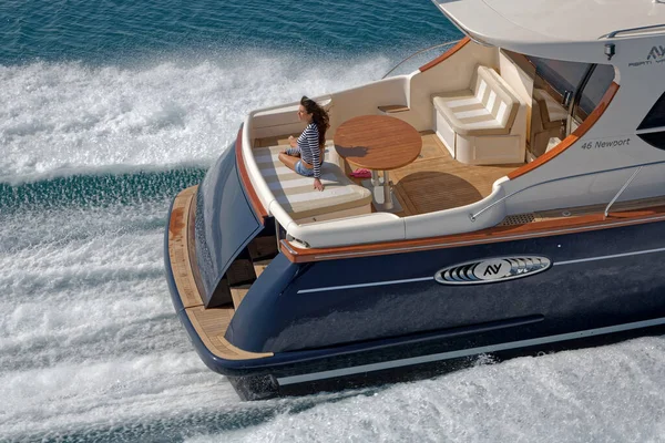 意大利 Fiumicino 2007年3月12日 New Port Abati Yachts Luxury Yacht Aerial — 图库照片