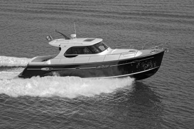 İtalya, Fiumicino (Roma), 12 Mart 2007, Newport 46 ABATI YACHTS lüks yat, hava manzaralı - EDITORIAL