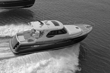 İtalya, Fiumicino (Roma), 12 Mart 2007, Newport 46 ABATI YACHTS lüks yat, hava manzaralı - EDITORIAL