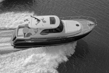 İtalya, Fiumicino (Roma), 12 Mart 2007, Newport 46 ABATI YACHTS lüks yat, hava manzaralı - EDITORIAL