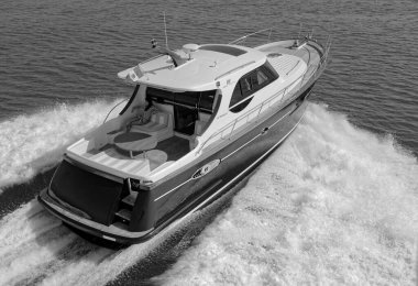 İtalya, Fiumicino (Roma), 12 Mart 2007, Newport 46 ABATI YACHTS lüks yat, hava manzaralı - EDITORIAL