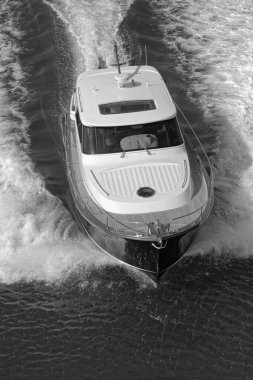 İtalya, Fiumicino (Roma), 12 Mart 2007, Newport 46 ABATI YACHTS lüks yat, hava manzaralı - EDITORIAL