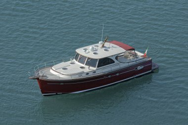 İtalya, Fiumicino (Roma), 12 Mart 2007, Portland 55 ABATI YACHTS lüks yat, hava manzaralı - EDITORIAL