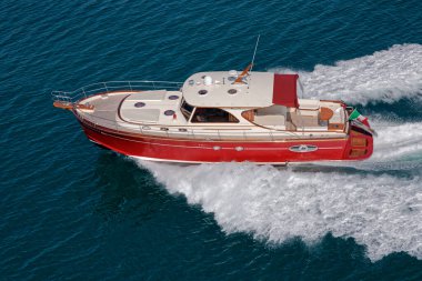 İtalya, Fiumicino (Roma), 12 Mart 2007, Portland 55 ABATI YACHTS lüks yat, hava manzaralı - EDITORIAL