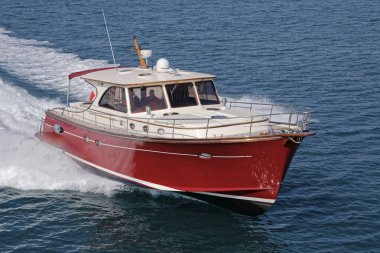 İtalya, Fiumicino (Roma), 12 Mart 2007, Portland 55 ABATI YACHTS lüks yat, hava manzaralı - EDITORIAL