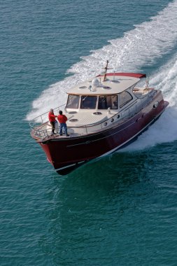 İtalya, Fiumicino (Roma), 12 Mart 2007, Portland 55 ABATI YACHTS lüks yat, hava manzaralı - EDITORIAL
