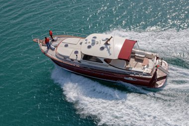 İtalya, Fiumicino (Roma), 12 Mart 2007, Portland 55 ABATI YACHTS lüks yat, hava manzaralı - EDITORIAL
