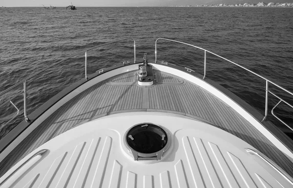 Itálie Toskánsko Viareggio Newport Abati Yachts Luxusní Jachta Pohled Příď — Stock fotografie