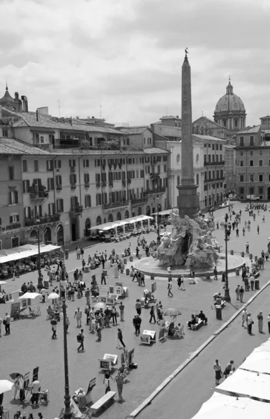 Italy Rome View People Rivers Fountain Navona Square — Stock Photo, Image