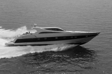 İtalya, Fiumicino (Roma), 4 Mayıs 2005, ALFAMARINE 78 lüks yatta, hava manzaralı - EDITORIAL