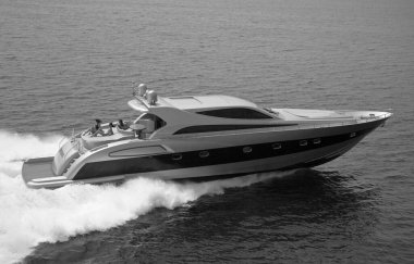 İtalya, Fiumicino (Roma), 3 Mayıs 2005, ALFAMARINE 78 lüks yatta, hava manzaralı - EDITORIAL
