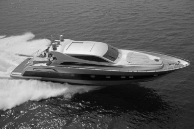 İtalya, Fiumicino (Roma), 3 Mayıs 2005, ALFAMARINE 78 lüks yatta, hava manzaralı - EDITORIAL