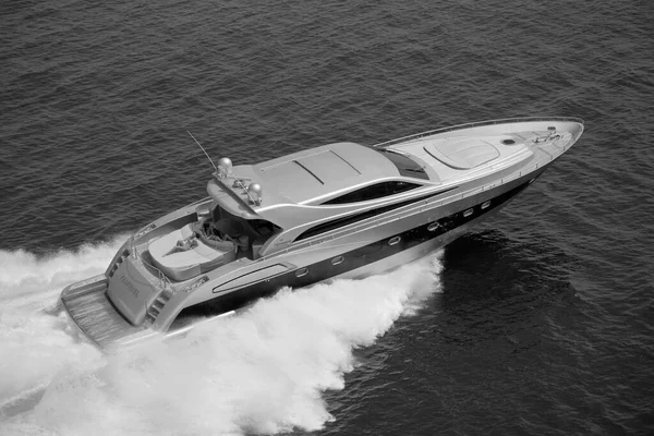 Italy Fiumicino Rome May 2005 People Alfamarine Luxury Yacht Aerial — Stock Photo, Image