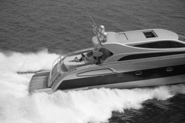 İtalya, Fiumicino (Roma), 3 Mayıs 2005, ALFAMARINE 78 lüks yatta, hava manzaralı - EDITORIAL