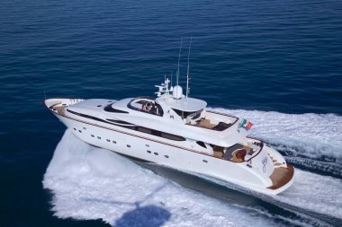 İtalya, Fiumicino (Roma), 13 Eylül 2005, MAIORA lüks yatında, hava manzaralı - EDITORIAL