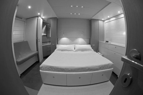 Франция Канны Сентября 2005 Cnm Continental Luxury Yacht Master Bedroom — стоковое фото