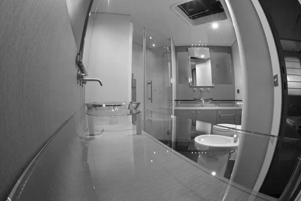 Frankrike Cannes September 2005 Cnm Continental Lyxyacht Master Bathroom Editorial — Stockfoto