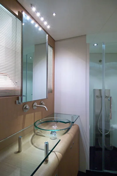 France Cannes September 2005 Cnm Continental Luxury Yacht Master Bathroom — Stock Photo, Image