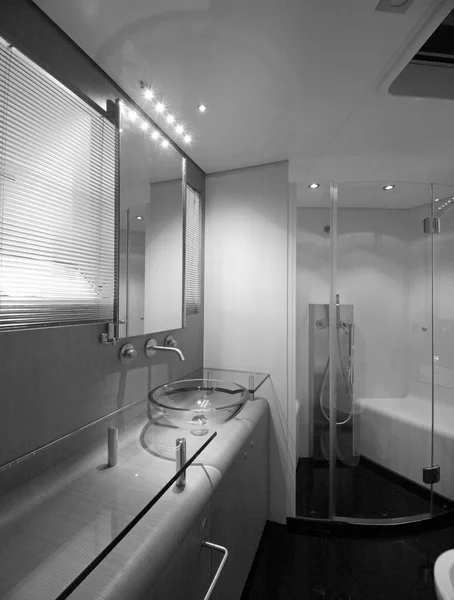 Frankrike Cannes September 2005 Cnm Continental Lyxyacht Master Bathroom Editorial — Stockfoto