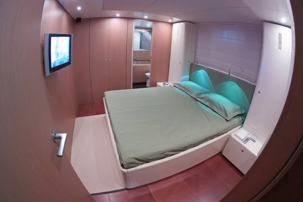 France Cannes September 2005 Cnm Continental Luxury Yacht Guests Bedroom — Stock Photo, Image