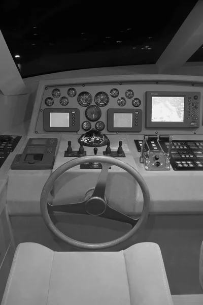 France Cannes September 2005 Cnm Continental Luxury Yacht Dinette Cockpit — Stock Photo, Image