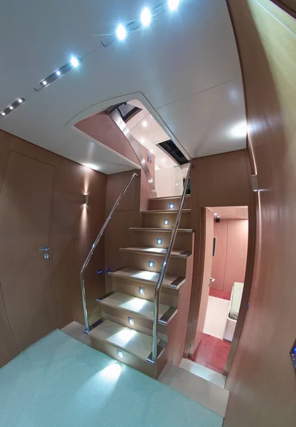 Франция Канны Сентября 2005 Cnm Continental Luxury Yacht Stairway Lower — стоковое фото