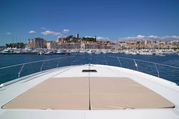 Francia Cannes Cnm Continental Yacht Lusso Nel Porto Vista Sulla — Foto Stock