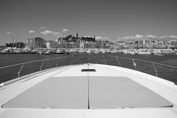 Frankreich Cannes Cnm Continental Luxusjacht Hafen Blick Auf Den Bug — Stockfoto