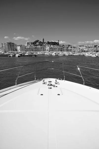 Frankreich Cannes Cnm Continental Luxusjacht Hafen Blick Auf Den Bug — Stockfoto