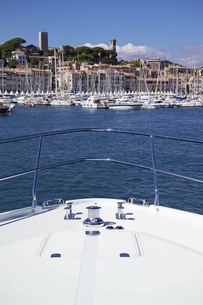 France Cannes Cnm Continental Yacht Luxe Dans Port Vue Proue — Photo