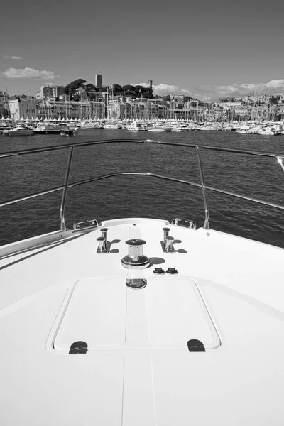 Frankrijk Cannes Cnm Continthe Luxe Jacht Haven Uitzicht Boeg — Stockfoto