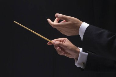 The hands of a music conductor clipart
