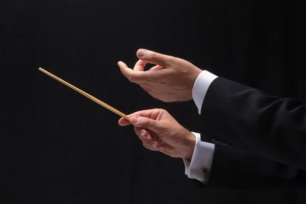 The hands of a music conductor