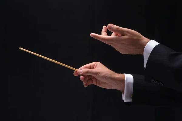 The hands of a music conductor