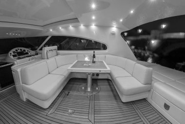 Italy, Circeo (Rome), Tyrrhenian sea; 15 September 2005, Rizzardi 63HT luxury yacht, view of the cockpit at night - EDITORIAL