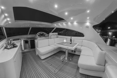 Italy, Circeo (Rome), Tyrrhenian sea; 15 September 2005, Rizzardi 63HT luxury yacht, view of the cockpit at night - EDITORIAL