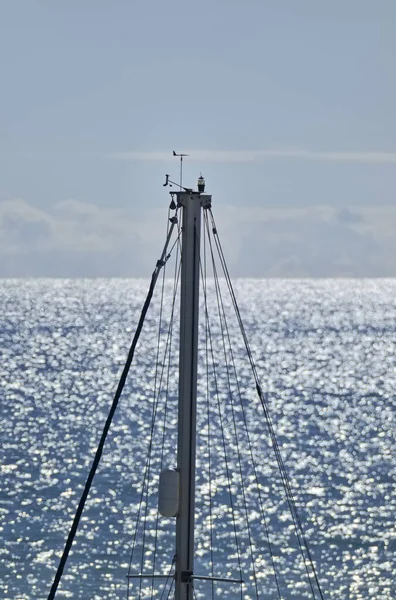 Italien Sizilien Mittelmeer Marina Ragusa Provinz Ragusa Segelbootmast Hafen — Stockfoto