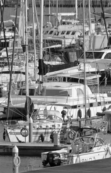 Italien Sicilien Medelhavet Marina Ragusa Ragusaprovinsen Februari 2021 Mptpr Båtar — Stockfoto