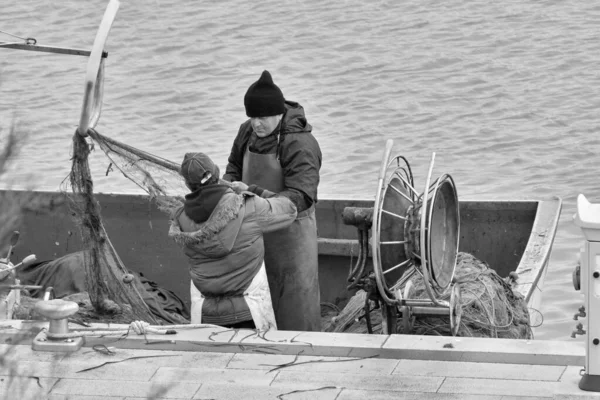 Italy Sicily Marina Ragusa Ragusa Province April 2021 Local Fishermen — Stock Photo, Image