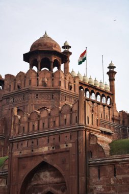 Hindistan, Delhi, Kızıl Kale, Yamuna nehrinin kıyısında Şah Cihan tarafından 17. yüzyılın Delhi kalesi olarak inşa edildi.